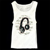 Bxoxo Punk Streetwear Hip Hop Rock Women's Sleeveless Tank Vest Top Geometric Pattern Print vintage Y2K Casual All-match New Crop Tops